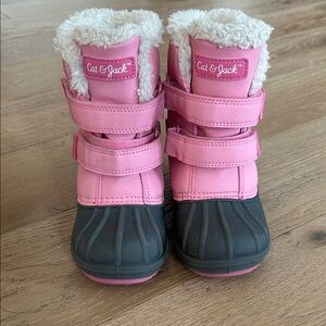 Cat & Jack Pink and Dark Gray Snow Boots
